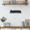 Love Swimming Medal Hanger Rack - 14.5 inches with 10 Hooks Metal Wall Art Display Organizer Wall-mounted Decor for Medals