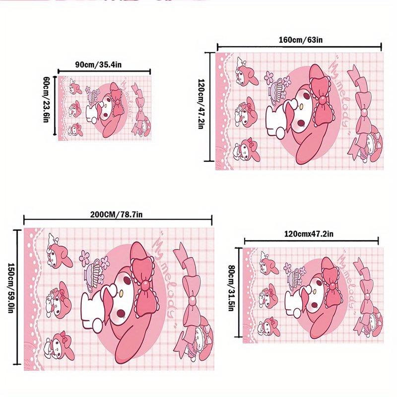 1pc Sanrio Melody Mermaid Printed Office Carpet Rectangle Rug Under The Table,Perfect Room Decor for Living Room, Bedroom, Kitchen, Non-slip Floor Mat