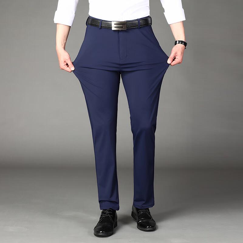 Herren Plus Size Eis Seide Stretch Anzugshose