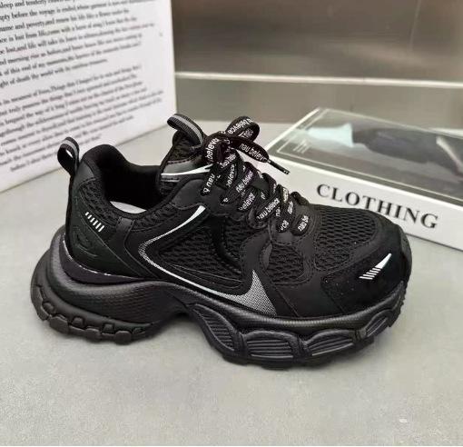 

5 см ретро европейские папины кроссовки женская обувь 2025 осень новинка на толстой подошве удобные и дышащие повседневные спортивные кроссовки 40 чёрный