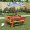 Vidaxl Picnic Table For 4 Children, With Umbrella, Fir Wood