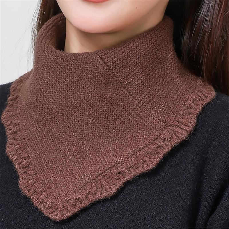 Schal Halstuch Für Damen Winter Falscher Kragen Schals für Damen Nackenwärmer Damen Herren Rollkragen Schal Gestrickt