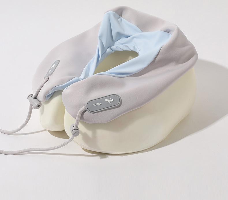 U-Shaped Memory Foam Travel Neck Pillow - Foldable Support for Airplane, Office Nap, with Customizable Logo Option