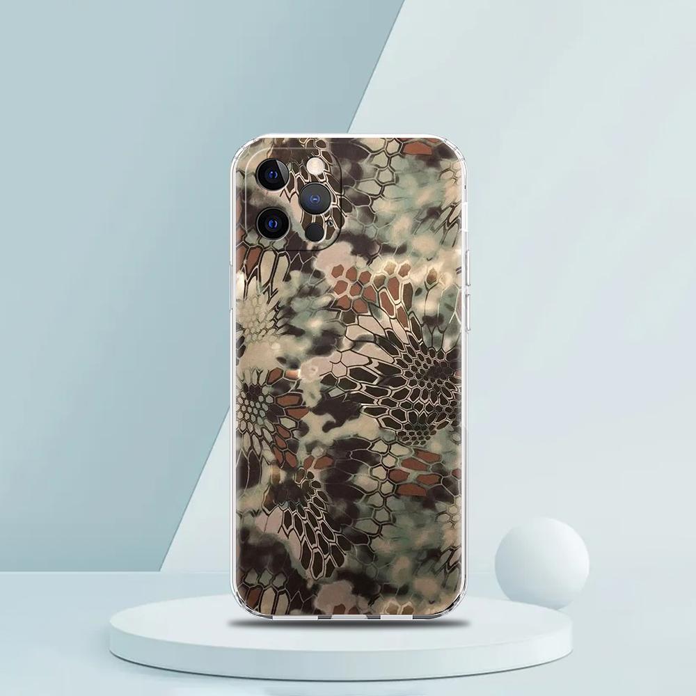 Camouflage Camo Military Soft TPU Transparent Phone Case Cover for iPhone 17 16 15 14 13 12 11 Pro Max Plus 17 AIR Shell Capas