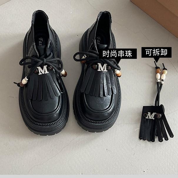 Design fringed women's heightening loafers British style fashion autumn and winter comfortable versatile platform small leather shoes single shoes