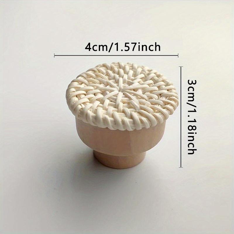 

1pc Rattan Braided Round Handle Knob, Wooden Handle, For Kitchen Living Room Bedroom Closet Cabinet белый