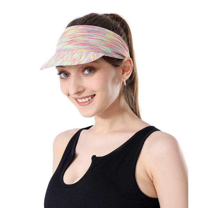 

New Arrival Outdoor Running Sports Sun Protection Breathable Topless Hat Widened Long Brim Guide Sweat Quick-Drying and Portable Sun Hat Seven color One size