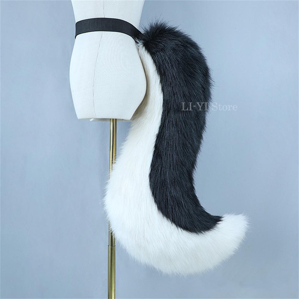 

90Cm Large Furry Tail Beast Fox Wolf Shiba Tail Waist Ornament Party Costume Accessories Fancy Dress Plush Anime Cosplay Props about 90CM