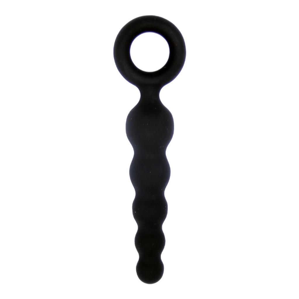 New Five-Inch Chain Black Silicone Back Court Anal Plug Back Court Pull Beads Sex Toys Anal Plug Adult