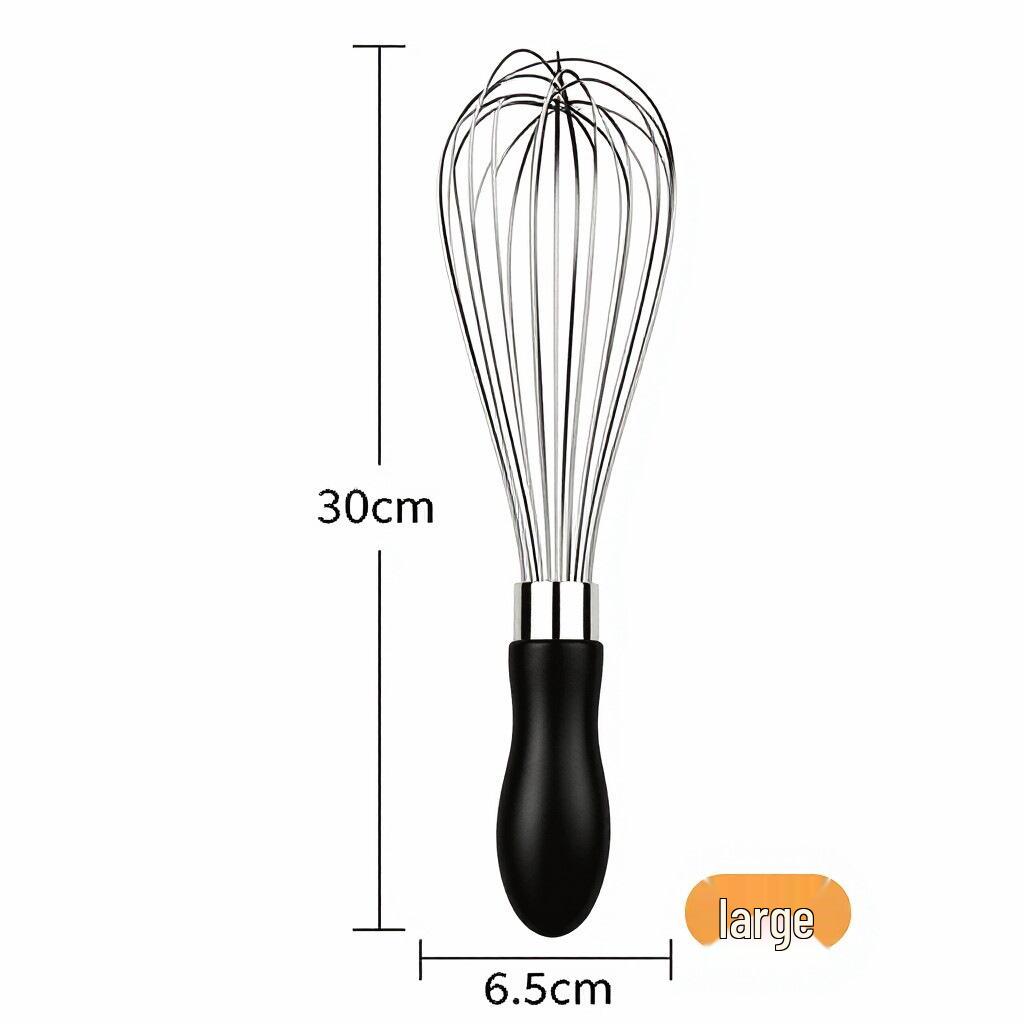 Stainless Steel Whisk Duo: Durable for whisking eggs & stirring sauces—a handy tool for home baking!