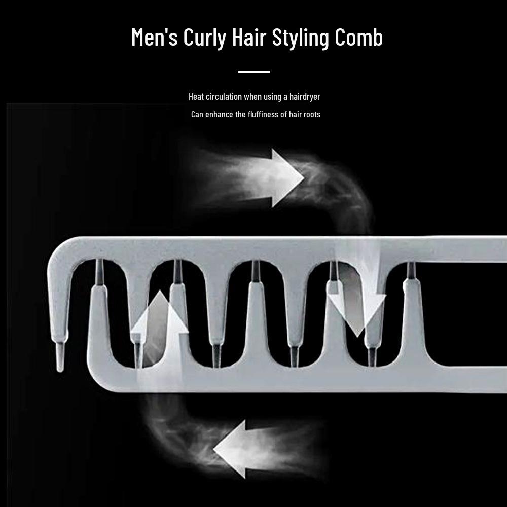 Korean Style Men's Cross-Textured Hair Styling Comb for Fluffy Roots and Bangs