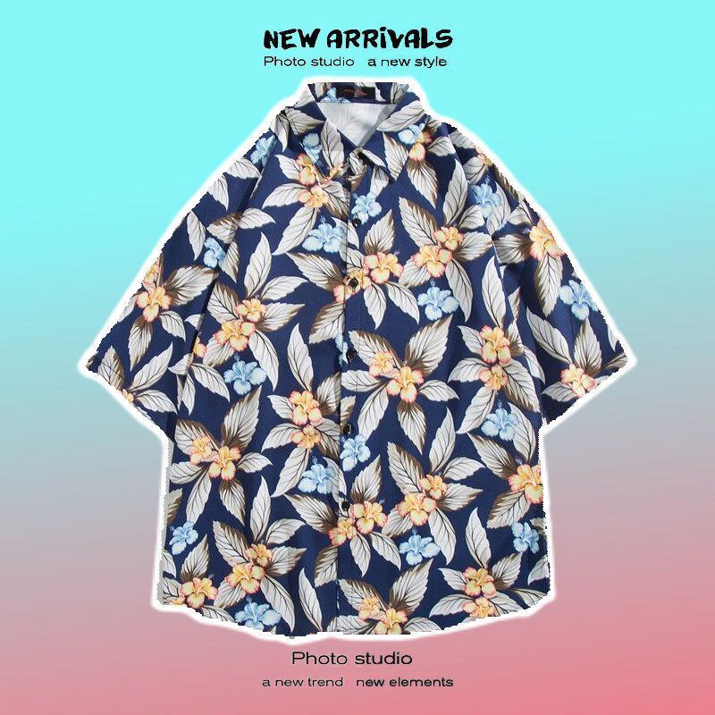 Модные летние гавайские пляжные рубашки с цветочным принтом — фото 7