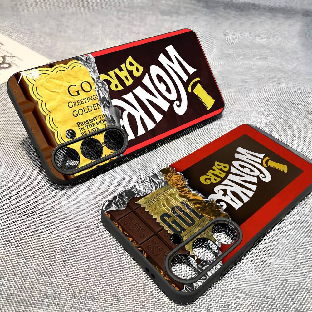 Wonka Chocolate Bar For Samsung Galaxy S23 S24 S25 Ultra S22 Plus S21 Black Soft Case Waterproof Soft Case