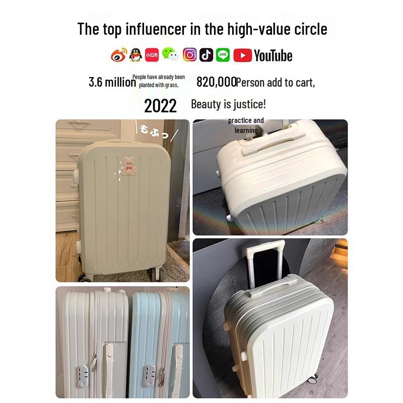 20-Inch Carry-On Suitcase with Universal Wheels, Rechargeable, for Men, Women, & Students