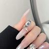 Blue Eyes Devil'S Eye Set Light Luxury Niche Design Open Ring Temperament Turkish Zircon