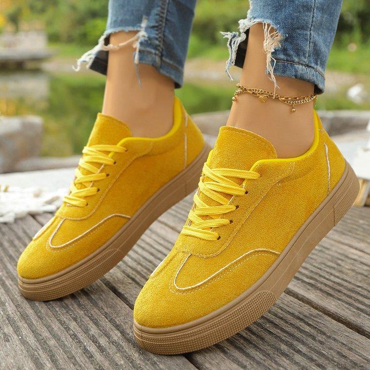 High-end Women's Sneakers Retro Fashionable Breathable Running Canvas Casual Shoes Autumn Round Toe Red Women's Flat Sneakers