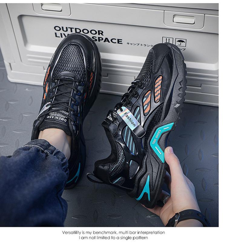 Men's Breathable Mesh Sports Shoes: Trendy, Versatile, Thick-Soled Casual Running Shoes