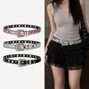 Women's Sparkly Punk Waist Belt Rhinestone Studded Glitter Crystal Buckle 1Pcs for Club Rave Events