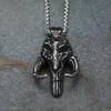 Vintage 316L Stainless Steel Black Mandalorian Pendant Necklaces For Men Gothic Punisher Skull Mask Necklace Biker Jewelry Gifts