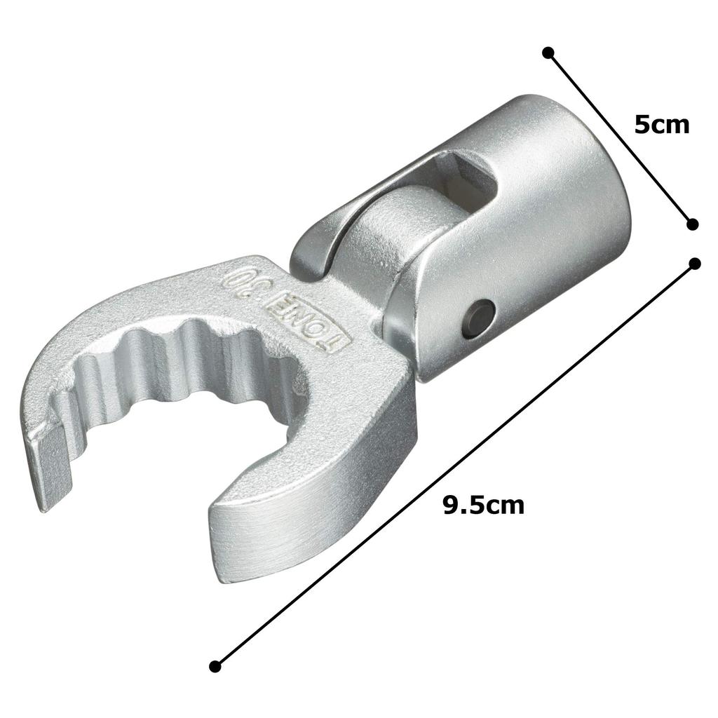 TONE Flex Crowfoot Wrench 30mm Width 4DCF-30F, 12.7mm (1/2") Drive,