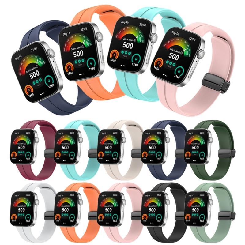 Comfortable Silicone Band with Magnetic Lock Breathable Accessory Sweat Resistant Silicone Watch Strap for Watch Fit3