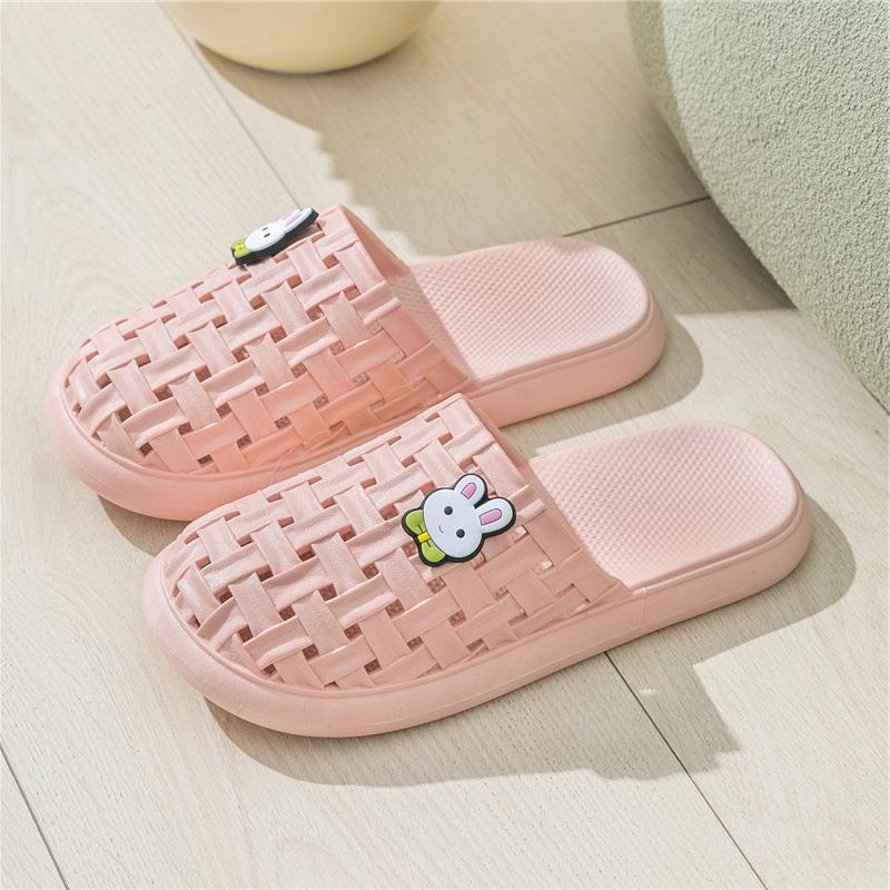 Summer Baotou Cool Slippers Ladies Bathroom Bath Home Indoor and Outdoor Wear Smooth Flat Bottom Beach Hole Shoes Women