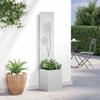 Garden Privacy Screen Canvas Silver 32 X 150 Cm Galvanized Steel