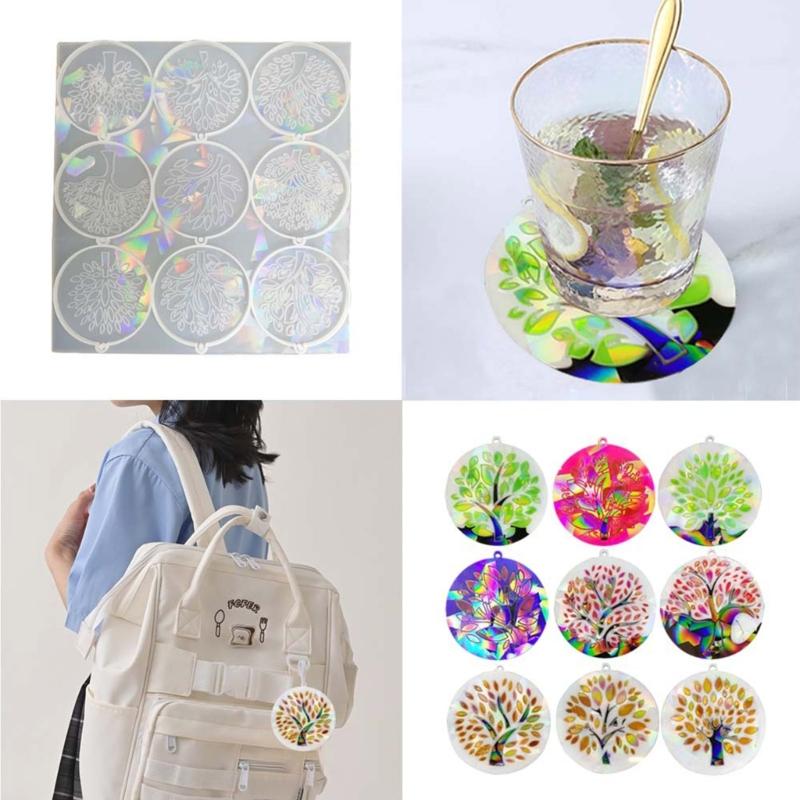 Life Tree Pattern Silicone Mold Holographic Resin Mold DIY Keychain Jewelry Ornament Pendant Tool Crafts Making Supplies