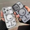 Ins Korean Series Star Bowknot Wireless Charging Case for iPhone 17 Air 16 E 15 14 13 12 Mini 11 Pro Max XS Max 8 7 Plus Cover