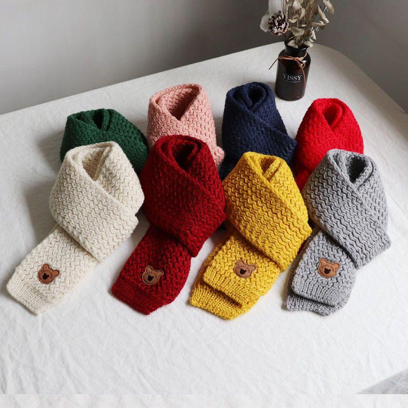 Cute Korean Windproof Scarf Baby Kids Autumn Winter Plush Neck Warmer Cozy Fleece Lined Unisex Boy Girl Infant Solution