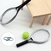 Miniature Tennis Rackets and Ball Sport Gear Furniture Set For Doll House Decoration Creative Craft Project Accessories