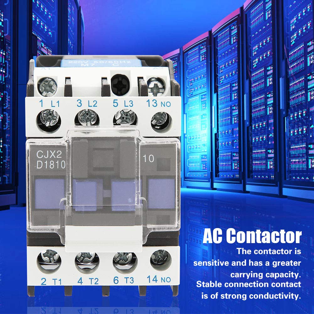 AC220V 18A Electrical Contactor, Electromagnetic Contactor, Electromagnetic Switch, Highly Sensitive Industrial Use, Suitable for