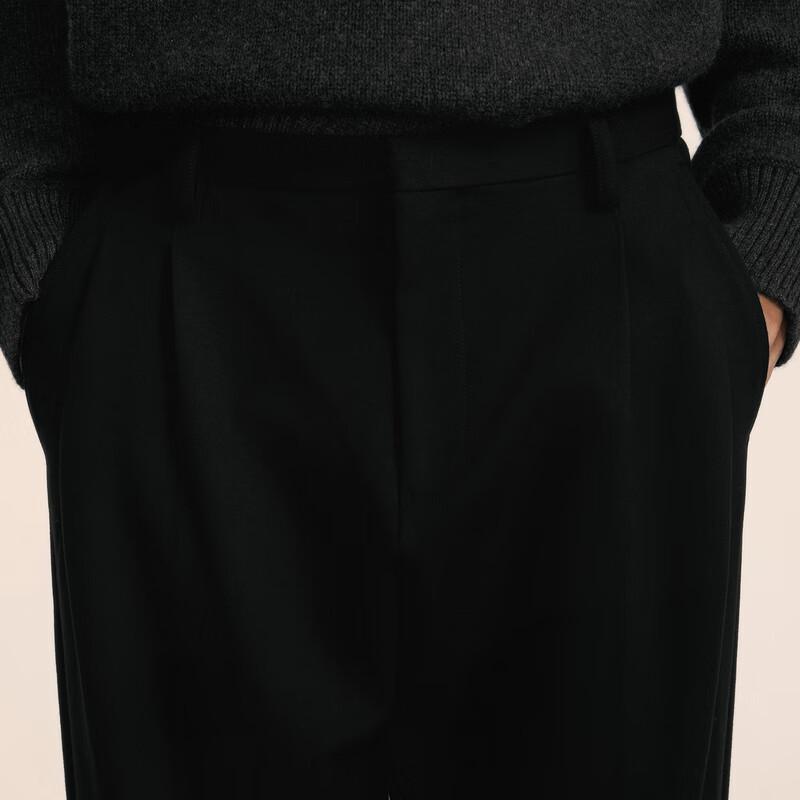 Suxie 2024 Autumn Straight Loose Casual Cropped Suit Pants