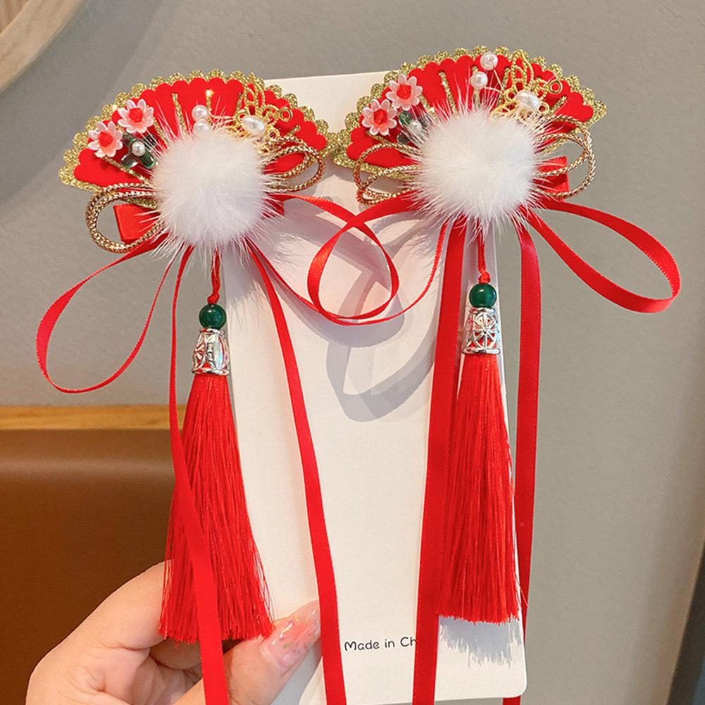Chinese Style Children's Hair Band Red Bow Hair Clips Hair Pins Year Accessories Hair New Kids G8S8