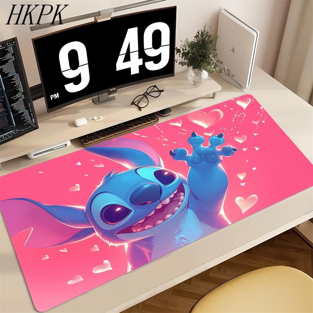 Anime Stitch Large Mouse Pad Home Computer Cartoon Gaming Accessories Keyboard Mousepad Laptop Kawaii Forest Desk Mat Xcm