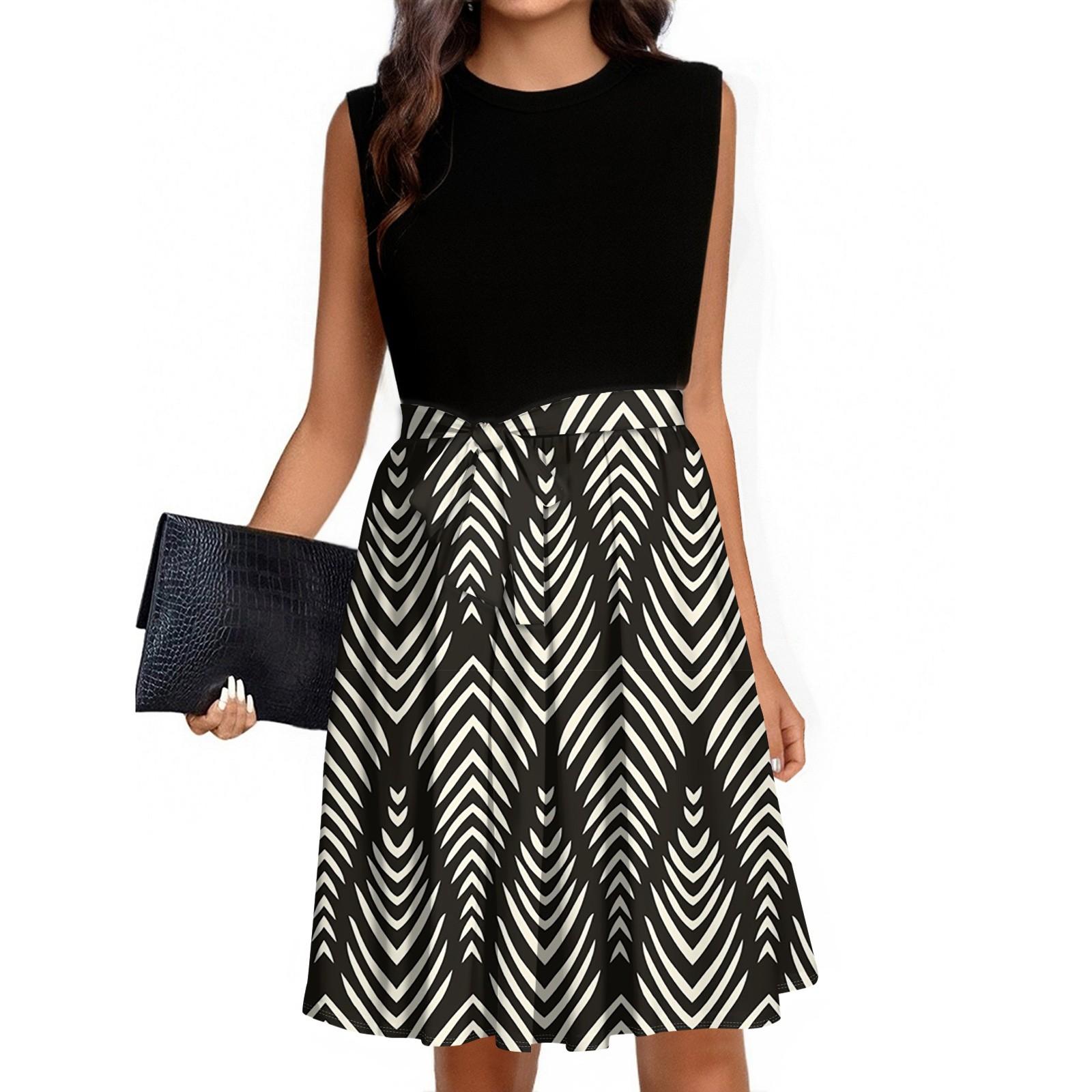 

Женское модное повседневное короткое платье без рукавов со шнуровкой и круглым вырезом L чёрный