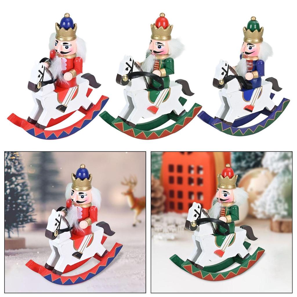 Christmas Nutcracker Decoration Tabletop Ornament Wooden Nutcracker Figurine