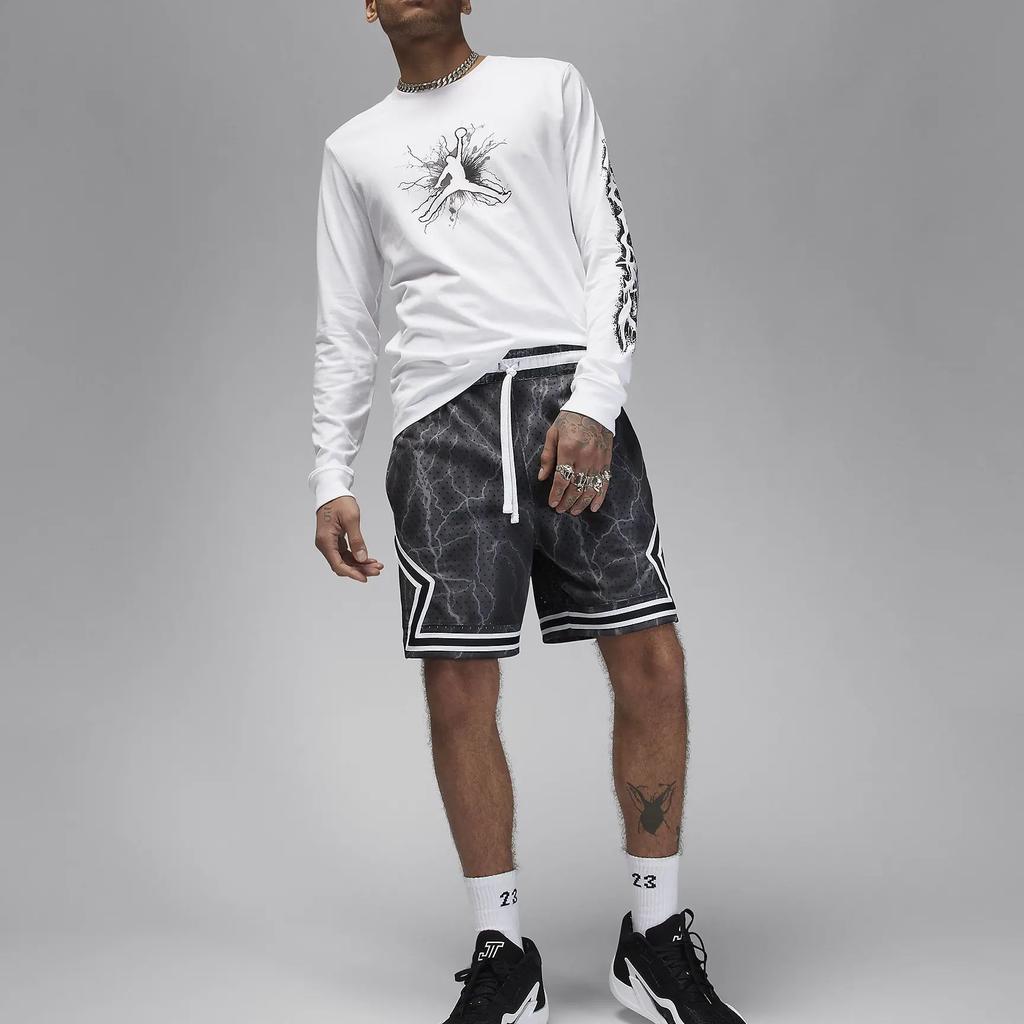 Jordan Drif Logo Print Crew Neck Casual American Vintage Long Sleeve T-Shirt Men Tops White FN5973-100