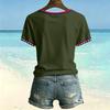 Womens Short Sleeve Crew Neck T Shirt Semiquincentennial 250 Years We the Flag Print Casual Top