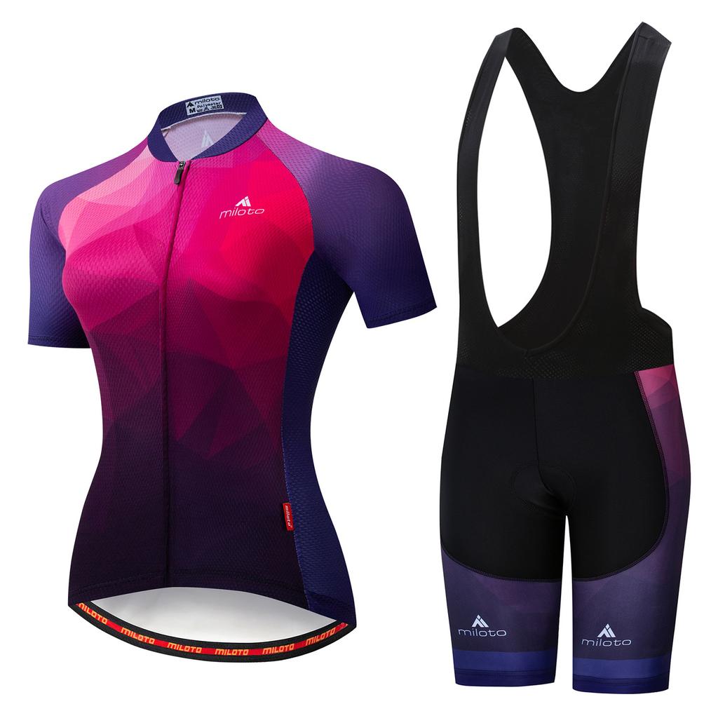 Cycling Short-sleeved Strap Set Women's Cycling Clothes 2026 Summer Breathable Cycling Clothes Set Cycling Event Cycling Clothes Outdoor