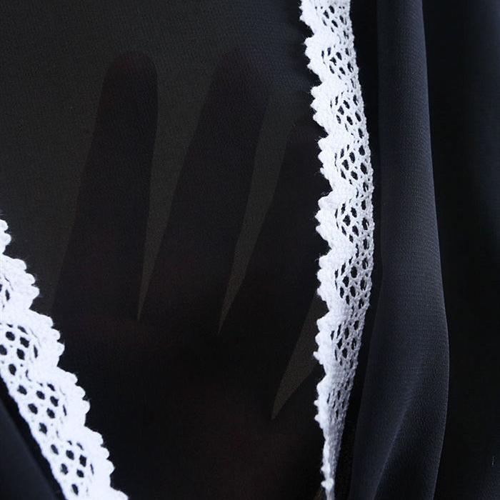 Women Summer Shawl Large Size Solid Color Lace Thin Coat Slim Elegant Versatile Chiffon Sunproof Cardigan