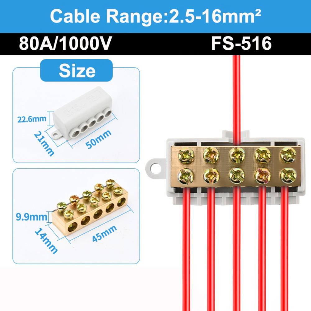 Electrical Connectors Conductor Brass High Power Splitter Large Current Universal Wire Connector Terminal Blocks Electrical