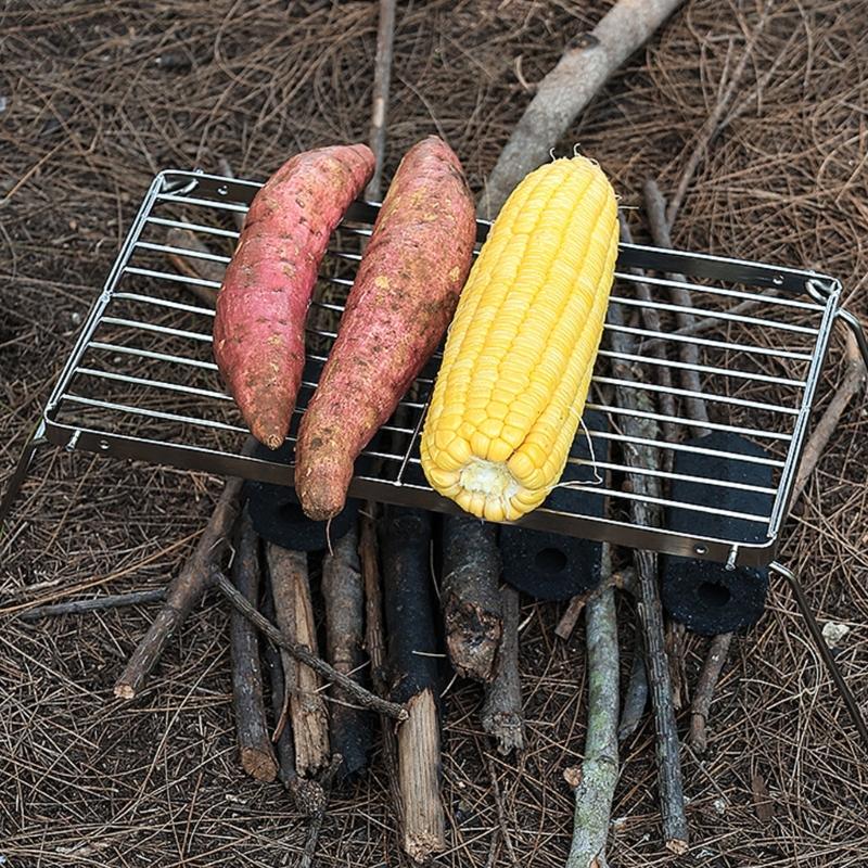 Corrosion Resistant Stainless Steel Portable Grills and Fire Pit Furnaces Bracket Grills for Enthusiasts and Hiking Use