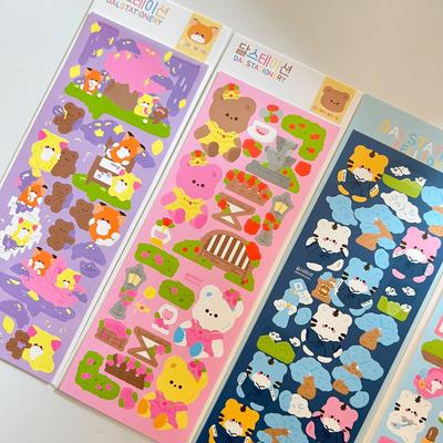 Soft Glutinous Sticker, Salt-based Cute Sticker DIY Decorative Korean Sticker