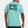 Under Armour Printed Ribbed Crew Neck Short Sleeve T-Shirt Men Tops Coastal-Blue 1382907-482