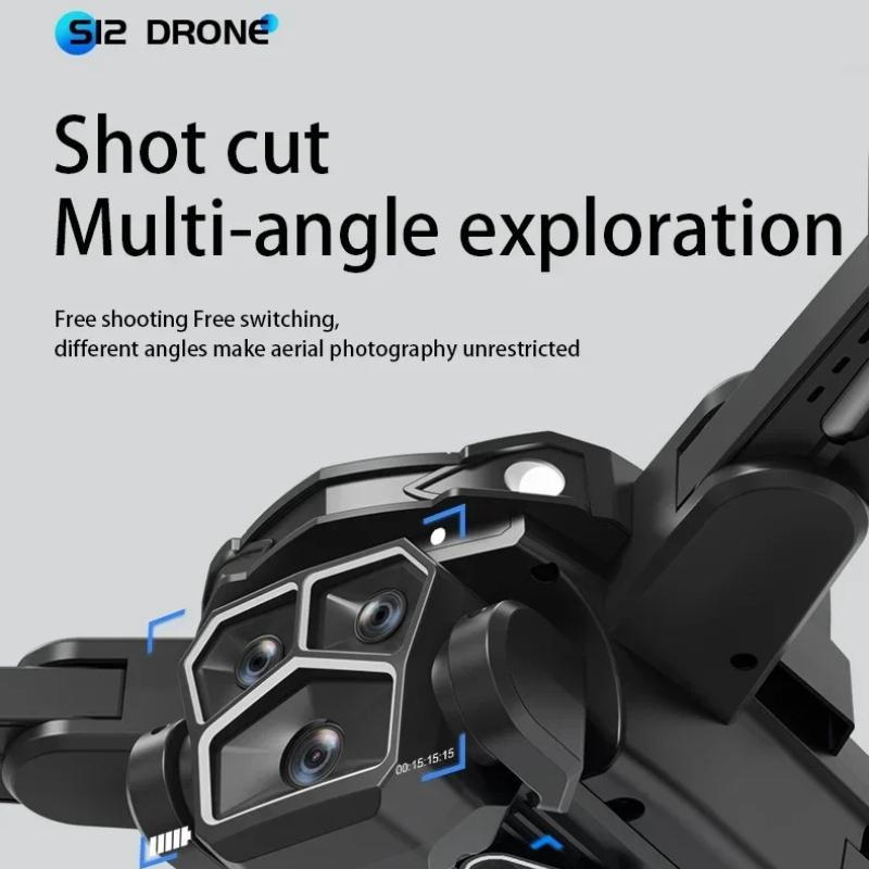 S12 Drone 8K Professional HD Camera Drones 5G WIFI Brushless 360° Infrared Obstacle Avoidance Motor Optical Large Screen Remote Control Quadcopter