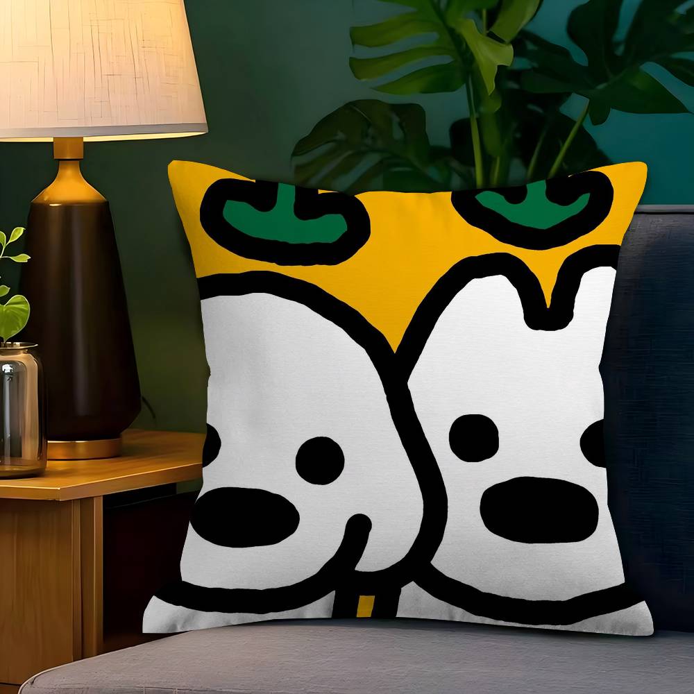 Anime M-Matsui Dog Kawaii Pillow Cushion Cover Pillowcase Living Room Sofa Home Decor