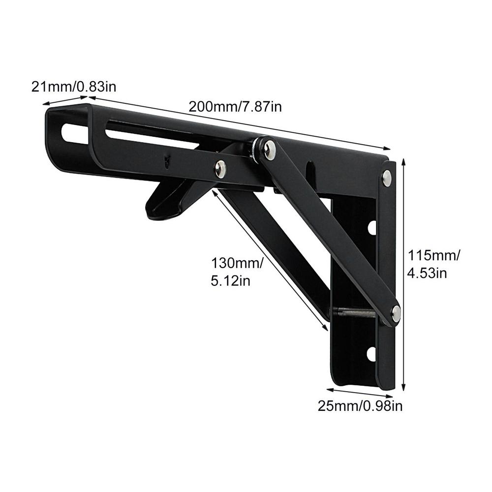 Folding Shelf Brackets Heavy Duty Metal Shelf Hinge Rack Wear-Resistant Supplies For Kitchen Bathroom Shop Garage Balcony