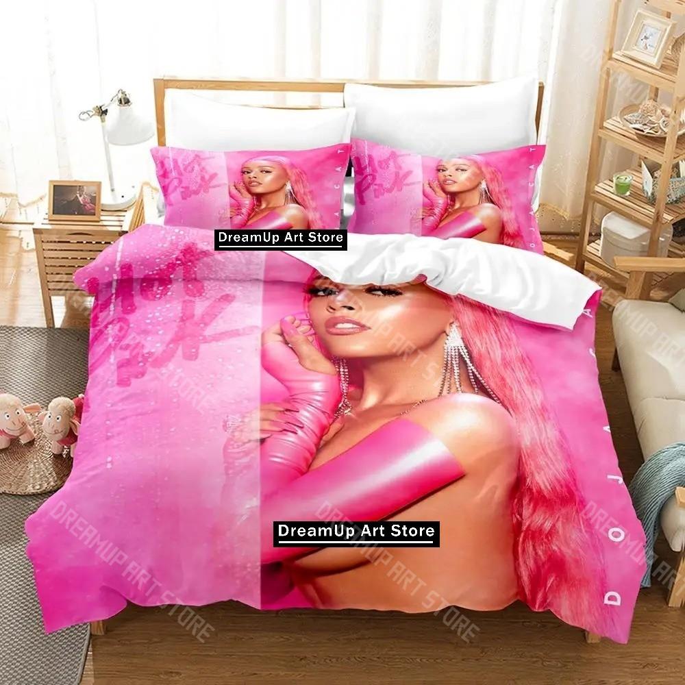3D Printed Doja Cat Singer Bedding Set for Boys Girls Duvet Cover And Pillowcase Twin Queen King Full Single Double Sizes
