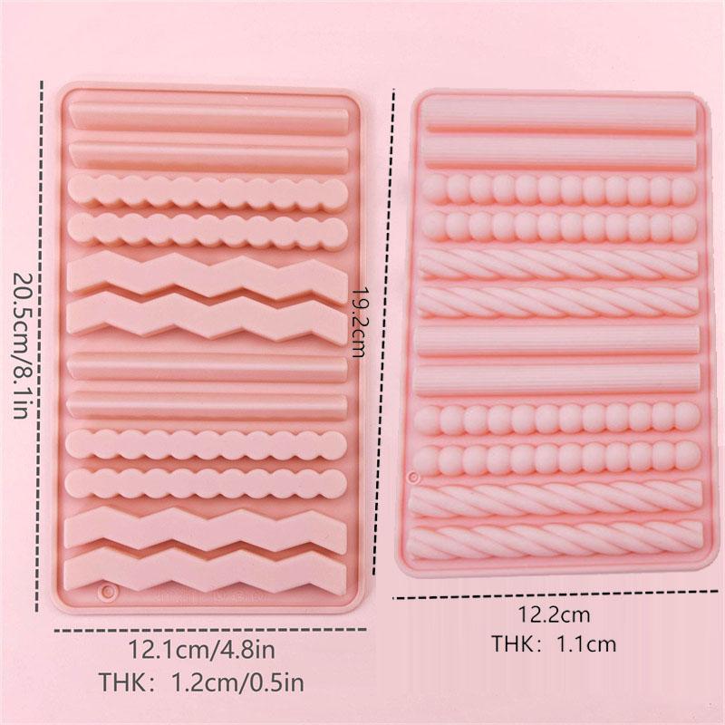 Stampo in Silicone per Caramelle Gommose a Corda Bastoncino Lungo Perle Tavoletta di Cioccolato Biscotti Stampo per Cubetti di Ghiaccio Caramelle a Forma di Pastello Strumenti da Cucina per Pasticceria